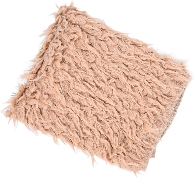 Khaki Baby Photography Blanket Soft Plush Newborn Quilt Photo Prop Mat 31x22in - Image 4